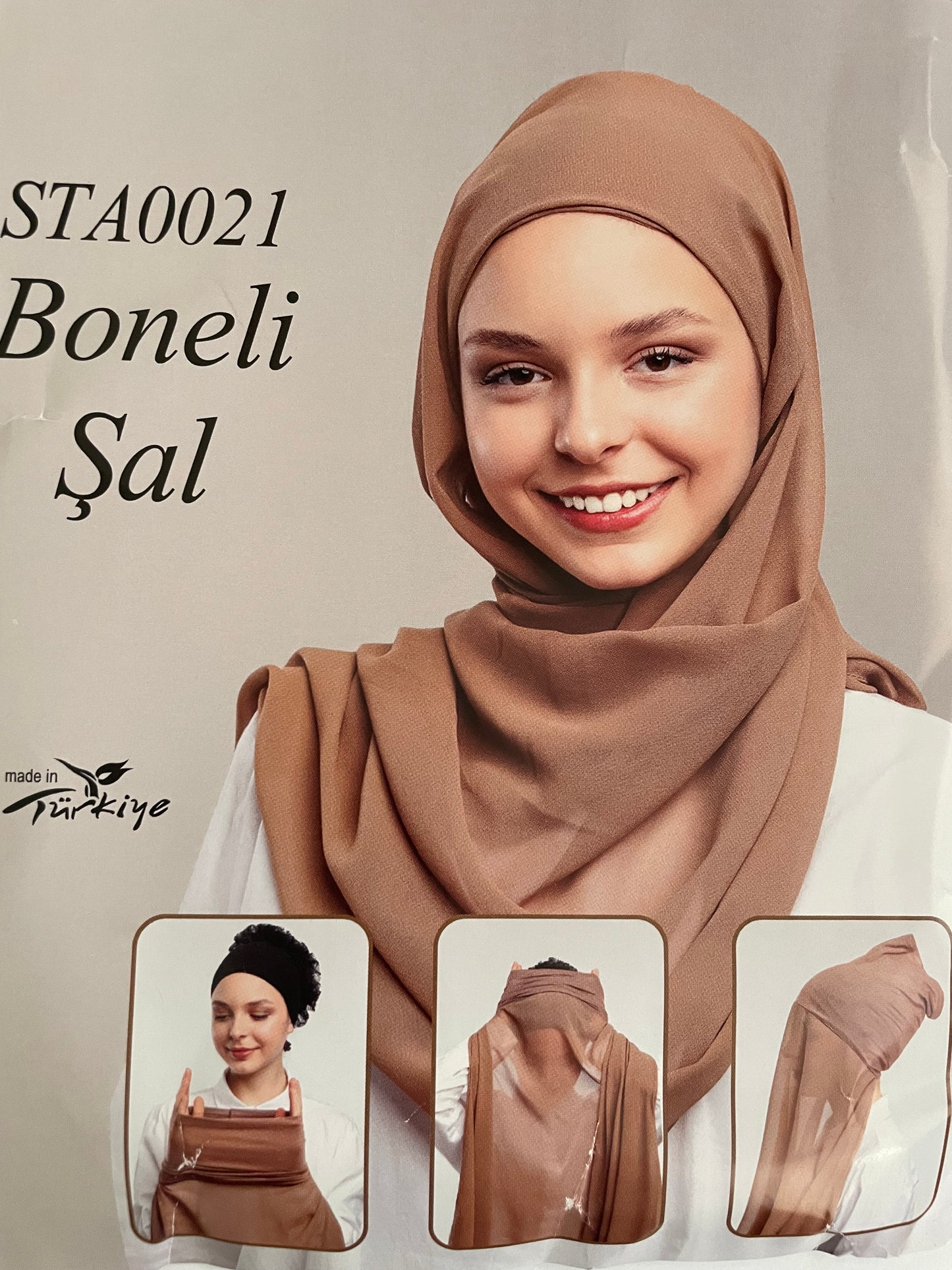 Instant Damen Mulimisches Hijab Kopftuch mit Kappe