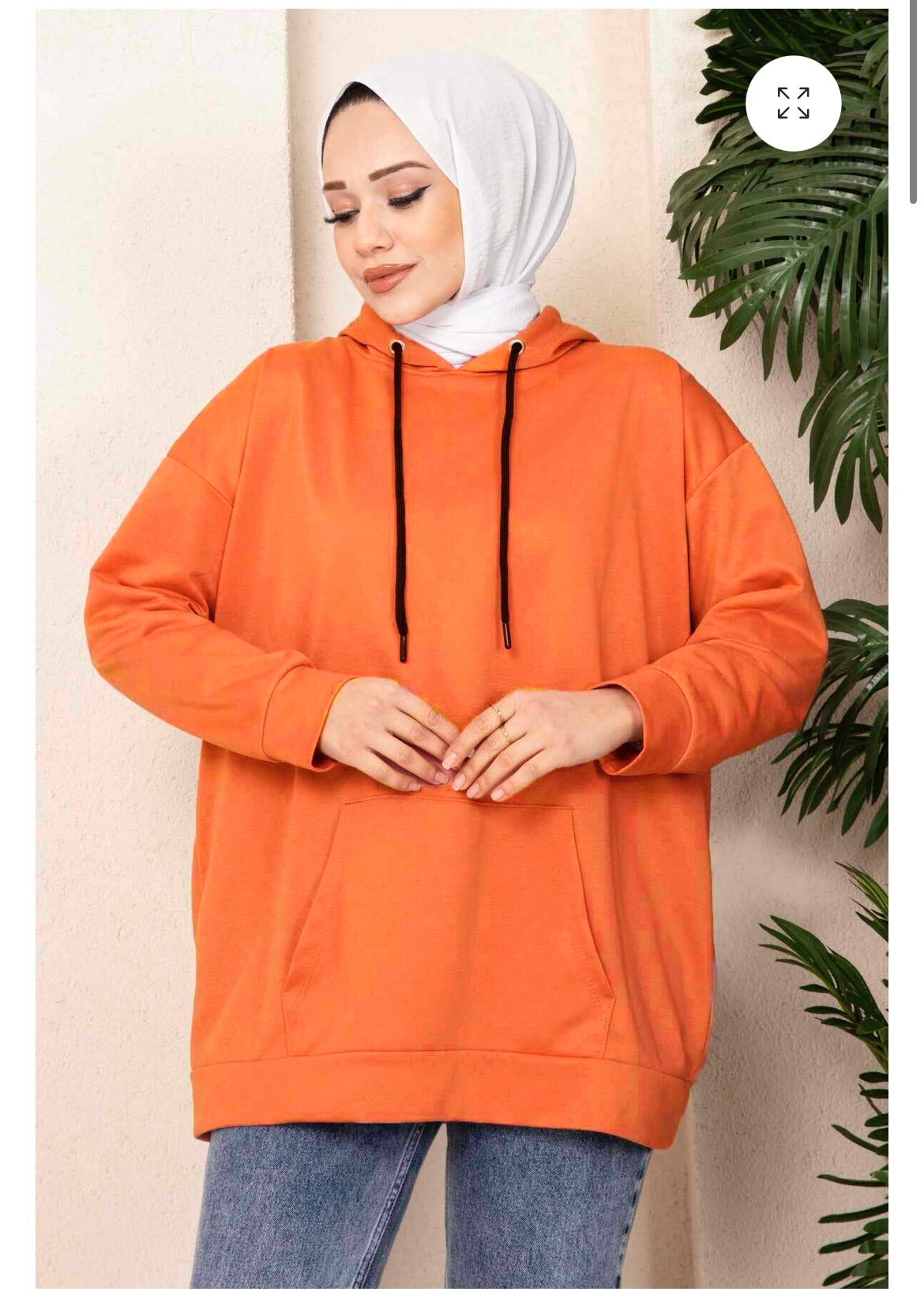 Hijab-Sweatshirt mit Kängurutasche in Orange